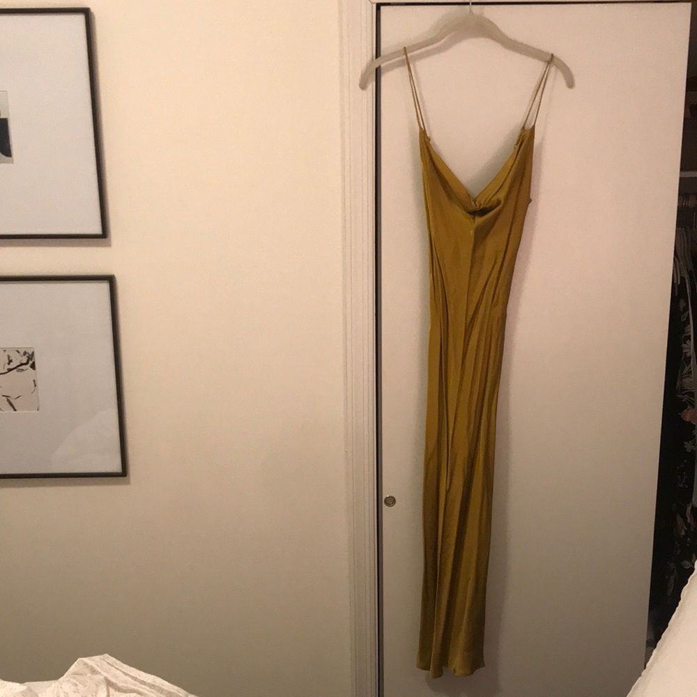 Zara Gold Cowl Neck Slip Dress